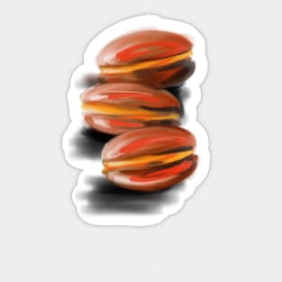 Three macaroon with cream Sticker